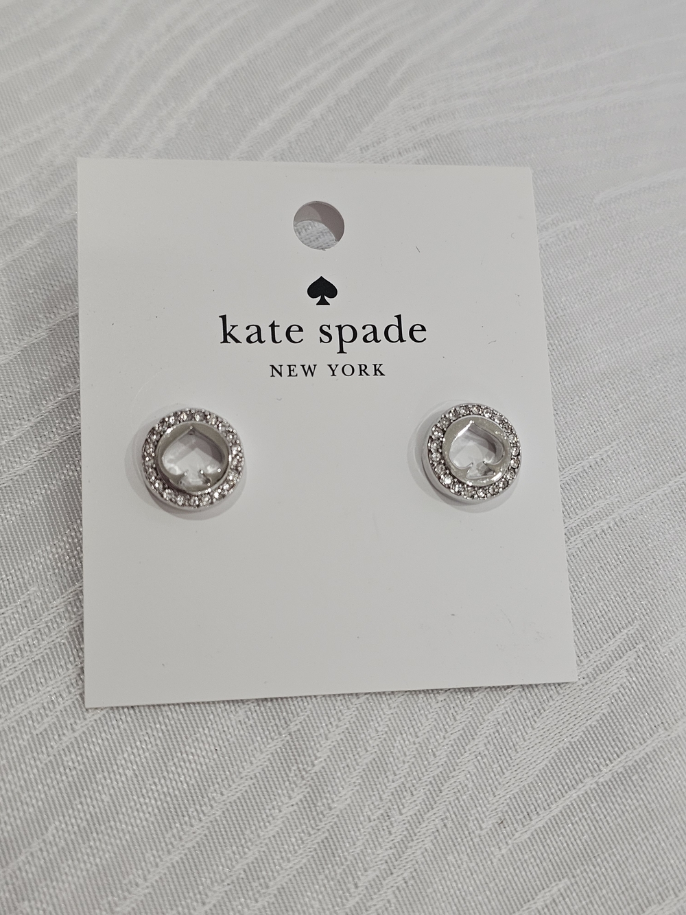 kate spade Silver Spot the Spade Halo Earrings